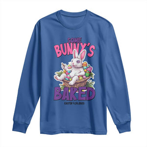 Happy 420 Easter Long Sleeve Shirt Bunny Funny Weed Smoking Rabbit Cannabis 4/20 Day TS02 Royal Blue Print Your Wear