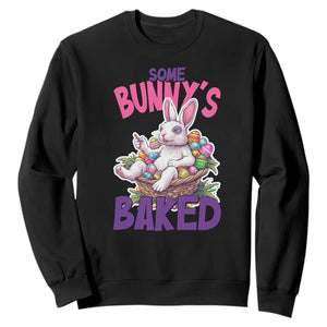 Happy 420 Easter Sweatshirt Bunny Funny Weed Smoking Rabbit Cannabis 4/20 Day TS02 Black Print Your Wear