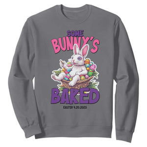 Happy 420 Easter Sweatshirt Bunny Funny Weed Smoking Rabbit Cannabis 4/20 Day TS02 Charcoal Print Your Wear