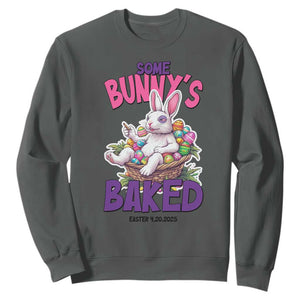 Happy 420 Easter Sweatshirt Bunny Funny Weed Smoking Rabbit Cannabis 4/20 Day TS02 Dark Heather Print Your Wear