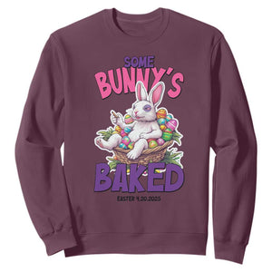 Happy 420 Easter Sweatshirt Bunny Funny Weed Smoking Rabbit Cannabis 4/20 Day TS02 Maroon Print Your Wear