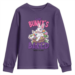 Happy 420 Easter Youth Sweatshirt Bunny Funny Weed Smoking Rabbit Cannabis 4/20 Day TS02 Purple Print Your Wear