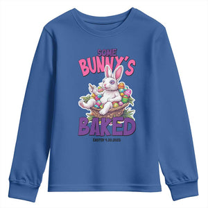 Happy 420 Easter Youth Sweatshirt Bunny Funny Weed Smoking Rabbit Cannabis 4/20 Day TS02 Royal Blue Print Your Wear