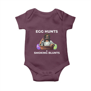 Happy 420 Easter Baby Onesie Blunt Stoner TS02 Maroon Print Your Wear