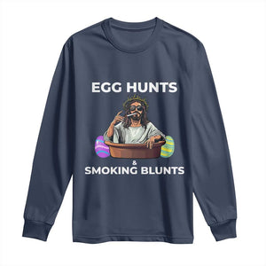 Happy 420 Easter Long Sleeve Shirt Blunt Stoner TS02 Navy Print Your Wear