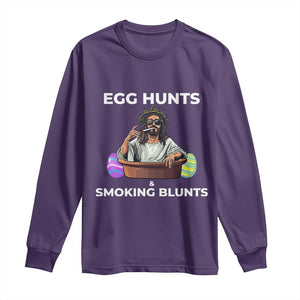Happy 420 Easter Long Sleeve Shirt Blunt Stoner TS02 Purple Print Your Wear