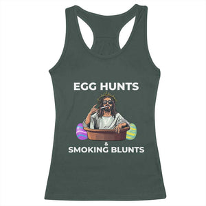 Happy 420 Easter Racerback Tank Top Blunt Stoner TS02 Dark Forest Green Print Your Wear