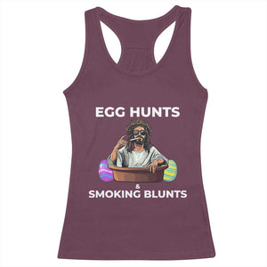 Happy 420 Easter Racerback Tank Top Blunt Stoner TS02 Maroon Print Your Wear