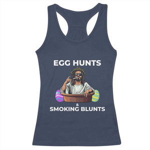 Happy 420 Easter Racerback Tank Top Blunt Stoner TS02 Navy Print Your Wear