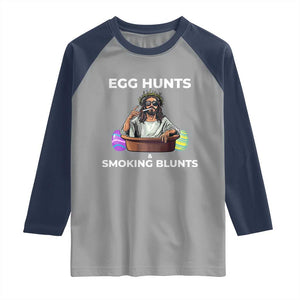 Happy 420 Easter Raglan Shirt Blunt Stoner TS02 Sport Gray Navy Print Your Wear