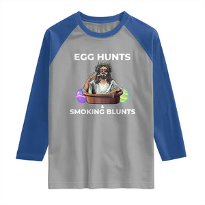 Happy 420 Easter Raglan Shirt Blunt Stoner TS02 Sport Gray Royal Print Your Wear