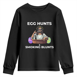 Happy 420 Easter Youth Sweatshirt Blunt Stoner TS02 Black Print Your Wear
