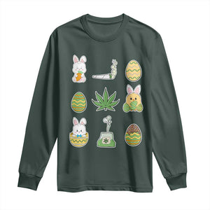 Happy 420 Easter Long Sleeve Shirt TS02 Dark Forest Green Print Your Wear
