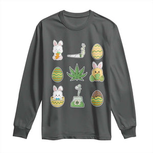 Happy 420 Easter Long Sleeve Shirt TS02 Dark Heather Print Your Wear