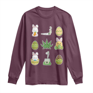 Happy 420 Easter Long Sleeve Shirt TS02 Maroon Print Your Wear