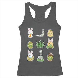 Happy 420 Easter Racerback Tank Top TS02 Dark Heather Print Your Wear
