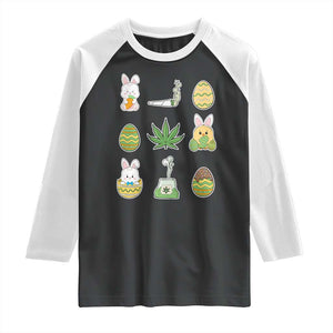 Happy 420 Easter Raglan Shirt TS02 Black White Print Your Wear