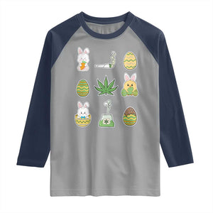 Happy 420 Easter Raglan Shirt TS02 Sport Gray Navy Print Your Wear