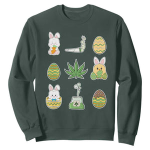Happy 420 Easter Sweatshirt TS02 Dark Forest Green Print Your Wear