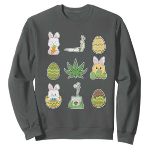 Happy 420 Easter Sweatshirt TS02 Dark Heather Print Your Wear