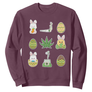 Happy 420 Easter Sweatshirt TS02 Maroon Print Your Wear