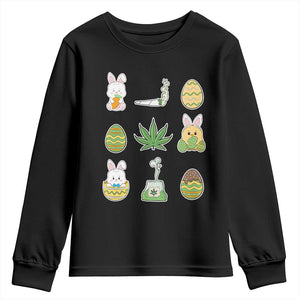 Happy 420 Easter Youth Sweatshirt TS02 Black Print Your Wear