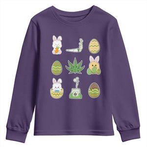 Happy 420 Easter Youth Sweatshirt TS02 Purple Print Your Wear