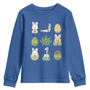 Happy 420 Easter Youth Sweatshirt TS02 Royal Blue Print Your Wear
