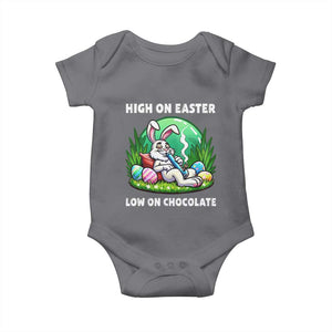 Happy 420 Easter Baby Onesie Funny Bunny Marijuana Cannabis Weed TS02 Charcoal Print Your Wear