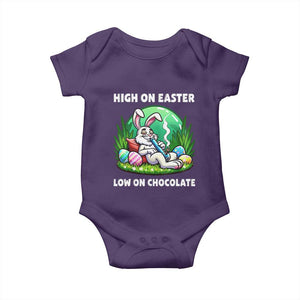Happy 420 Easter Baby Onesie Funny Bunny Marijuana Cannabis Weed TS02 Purple Print Your Wear