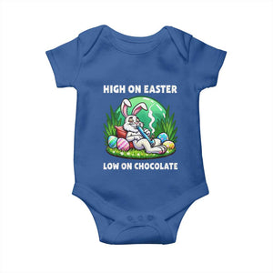 Happy 420 Easter Baby Onesie Funny Bunny Marijuana Cannabis Weed TS02 Royal Blue Print Your Wear