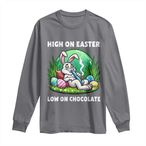 Happy 420 Easter Long Sleeve Shirt Funny Bunny Marijuana Cannabis Weed TS02 Charcoal Print Your Wear