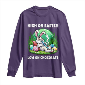 Happy 420 Easter Long Sleeve Shirt Funny Bunny Marijuana Cannabis Weed TS02 Purple Print Your Wear