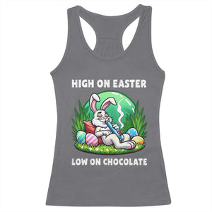 Happy 420 Easter Racerback Tank Top Funny Bunny Marijuana Cannabis Weed TS02 Charcoal Print Your Wear