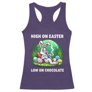 Happy 420 Easter Racerback Tank Top Funny Bunny Marijuana Cannabis Weed TS02 Purple Print Your Wear