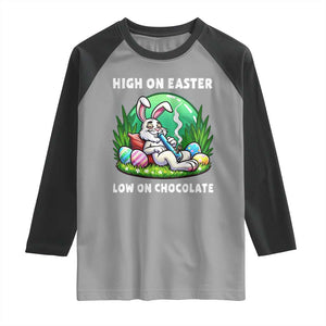 Happy 420 Easter Raglan Shirt Funny Bunny Marijuana Cannabis Weed TS02 Sport Gray Black Print Your Wear