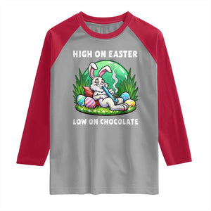 Happy 420 Easter Raglan Shirt Funny Bunny Marijuana Cannabis Weed TS02 Sport Gray Red Print Your Wear
