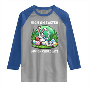 Happy 420 Easter Raglan Shirt Funny Bunny Marijuana Cannabis Weed TS02 Sport Gray Royal Print Your Wear