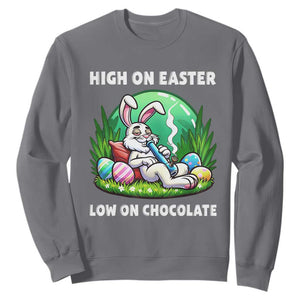 Happy 420 Easter Sweatshirt Funny Bunny Marijuana Cannabis Weed TS02 Charcoal Print Your Wear