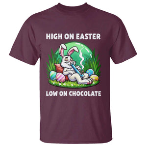Happy 420 Easter T Shirt Funny Bunny Marijuana Cannabis Weed TS02 Maroon Print Your Wear
