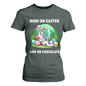Happy 420 Easter T Shirt For Women Funny Bunny Marijuana Cannabis Weed TS02 Dark Forest Green Print Your Wear