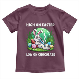 Happy 420 Easter Toddler T Shirt Funny Bunny Marijuana Cannabis Weed TS02 Maroon Print Your Wear