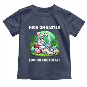 Happy 420 Easter Toddler T Shirt Funny Bunny Marijuana Cannabis Weed TS02 Navy Print Your Wear