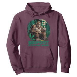 Funny Sasquatch Marijuana Hoodie Bigfoot Stole My Weed Vintage 420 TS02 Maroon Print Your Wear