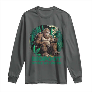Funny Sasquatch Marijuana Long Sleeve Shirt Bigfoot Stole My Weed Vintage 420 TS02 Dark Heather Print Your Wear