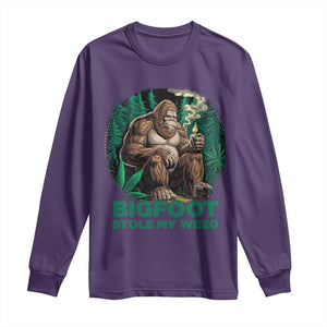 Funny Sasquatch Marijuana Long Sleeve Shirt Bigfoot Stole My Weed Vintage 420 TS02 Purple Print Your Wear