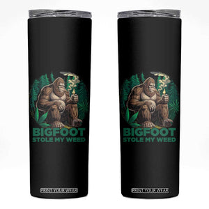 Funny Sasquatch Marijuana Skinny Tumbler Bigfoot Stole My Weed Vintage 420 TS02 Black Print Your Wear