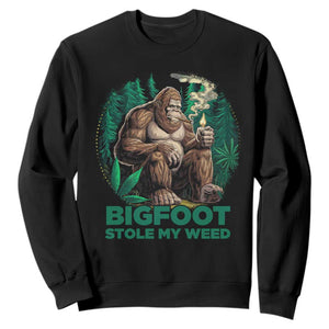 Funny Sasquatch Marijuana Sweatshirt Bigfoot Stole My Weed Vintage 420 TS02 Black Print Your Wear