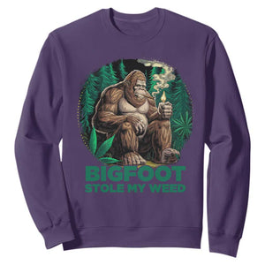 Funny Sasquatch Marijuana Sweatshirt Bigfoot Stole My Weed Vintage 420 TS02 Purple Print Your Wear