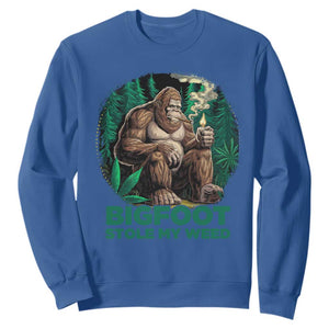 Funny Sasquatch Marijuana Sweatshirt Bigfoot Stole My Weed Vintage 420 TS02 Royal Blue Print Your Wear